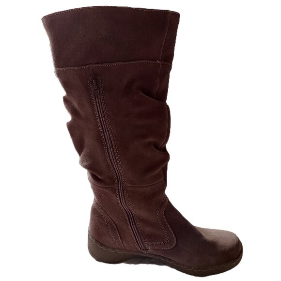 Naturalizer Women’s Boots Suede Leather  Wedge Zip Brown Size 8 - Picture 1 of 10